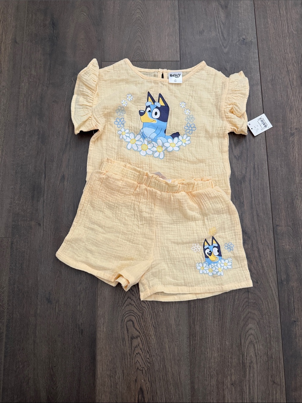 Bluey Girls Yellow Daisy Short Set - Bluey Brand